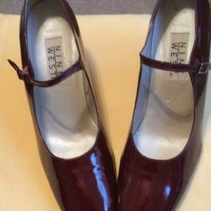 Shoes, Patent leather thick heel, two inch